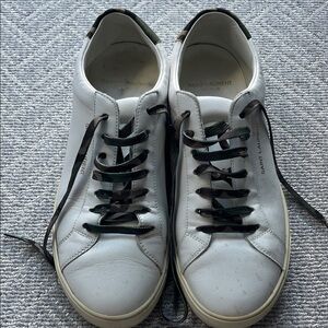 Saint Laurent White and Black Leather Sneakers camo